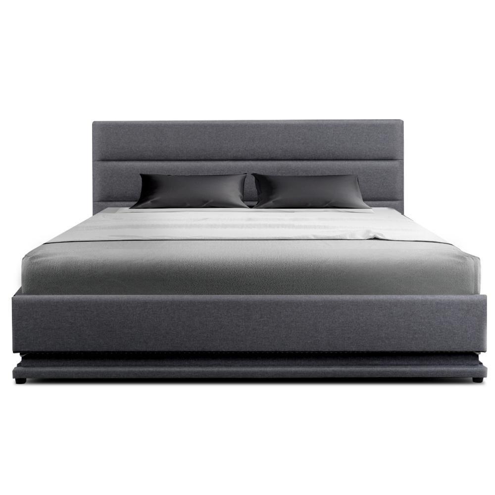 Queen Package | Henley LED Storage Bed Grey & Bonita Euro Top Mattress (Medium Firm) - Bedzy Australia