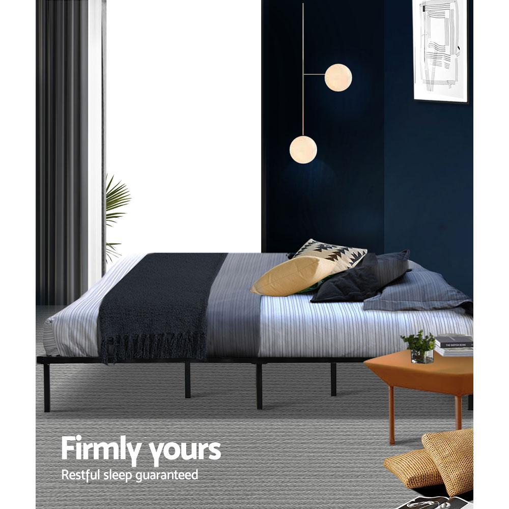 Queen Package | Ted Metal Bed Black & Glay Bonnell Spring Mattress (Medium Firm) - Bedzy Australia