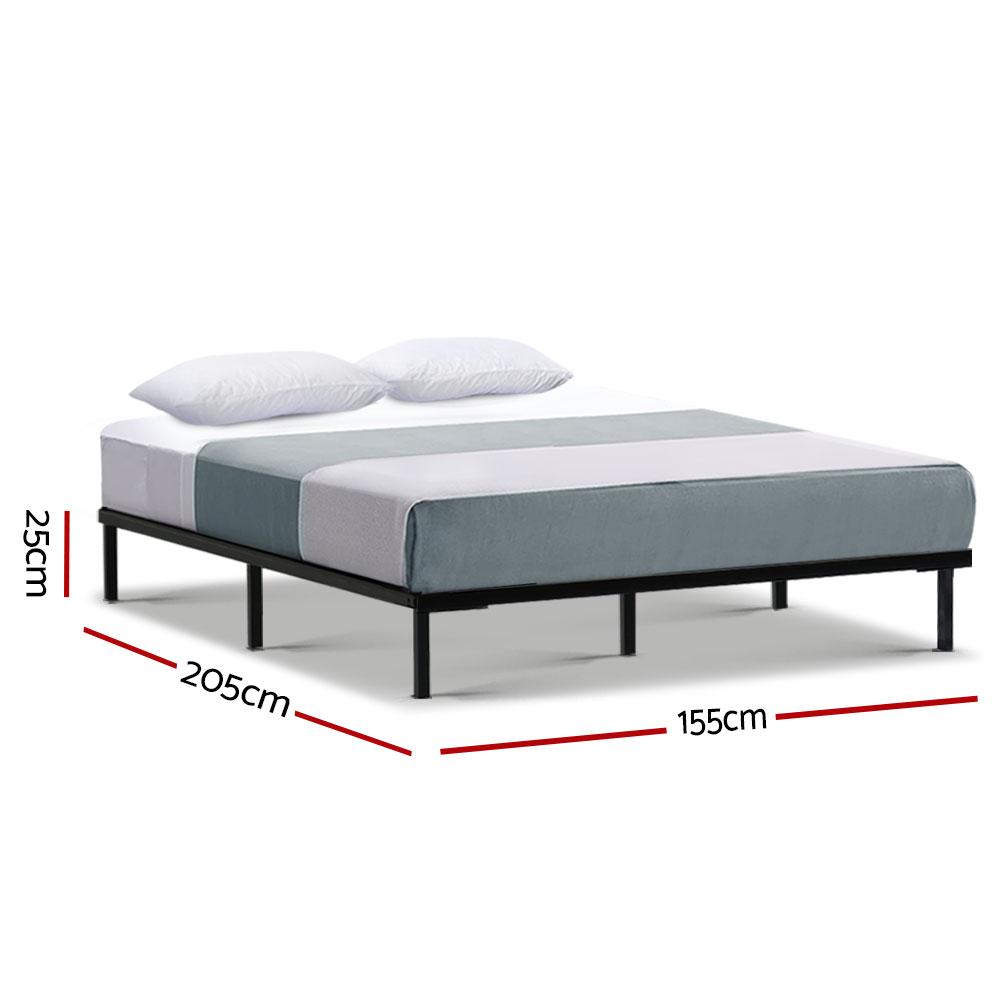 Queen Package | Ted Metal Bed Black & Glay Bonnell Spring Mattress (Medium Firm) - Bedzy Australia