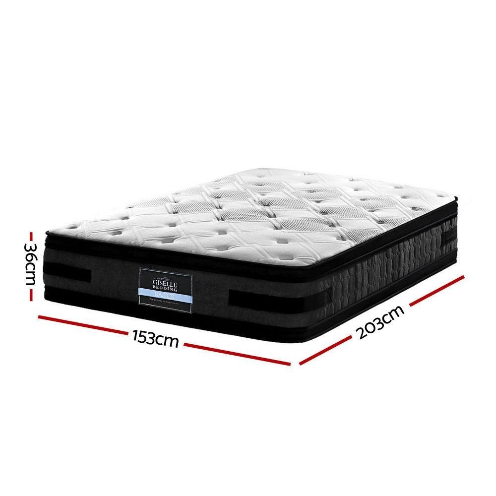 Queen Premium Package | Henley LED Storage Queen Bed Frame Black, Luna Series Euro Top Mattress (Medium Firm) & Bamboo Mattress Topper! - Bedzy Australia