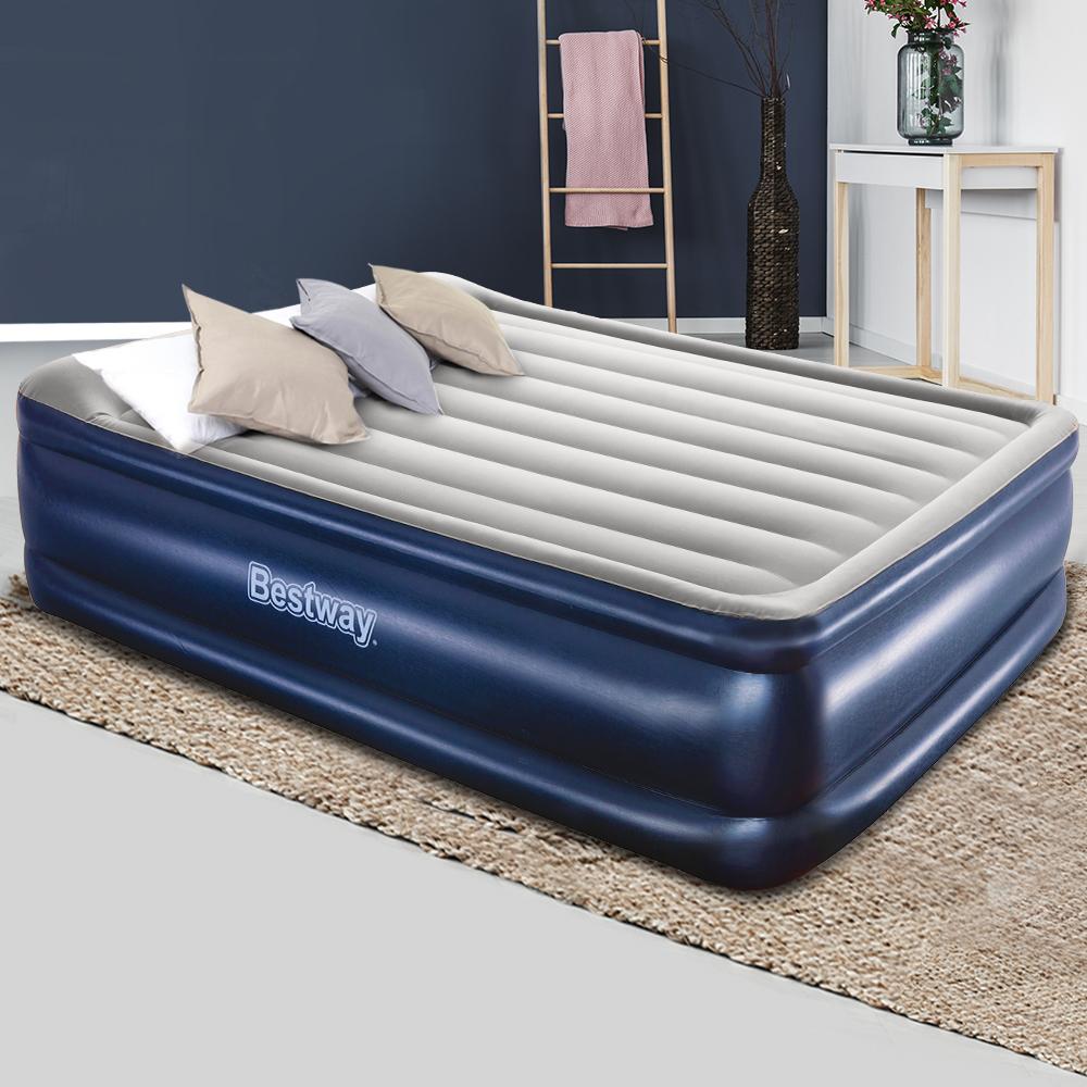 46 CM Thickness Air Bed Inflatable Mattress with Built-in Pump - Queen Size - Bedzy Australia