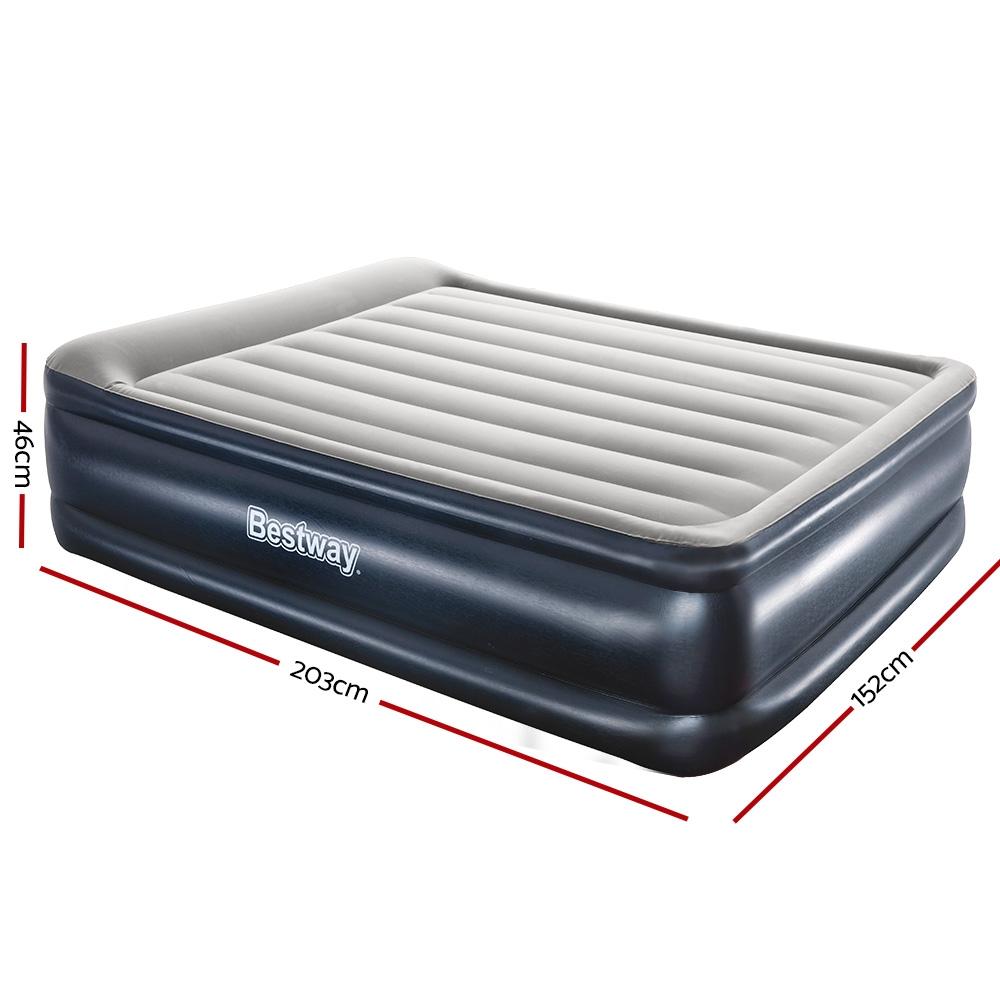 46 CM Thickness Air Bed Inflatable Mattress with Built-in Pump - Queen Size - Bedzy Australia