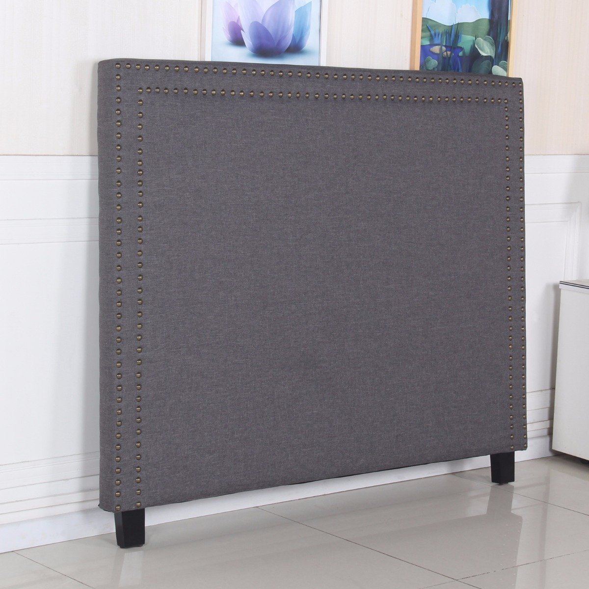 Queen Size | Enzo Headboard (Charcoal) - Bedzy Australia