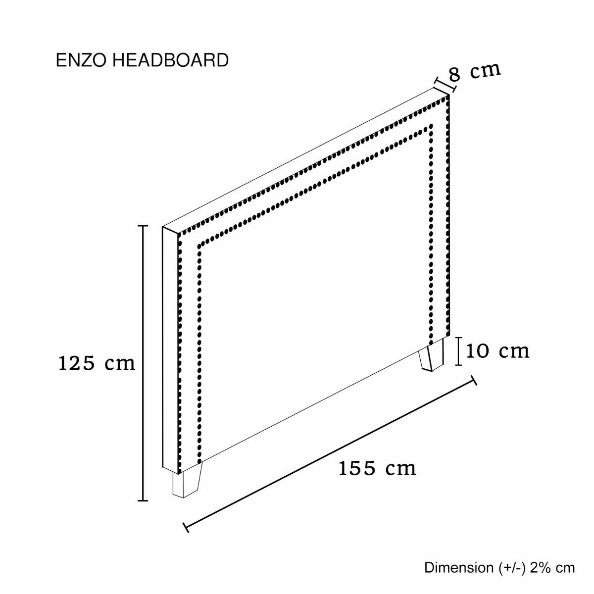 Queen Size | Enzo Headboard (Charcoal) - Bedzy Australia