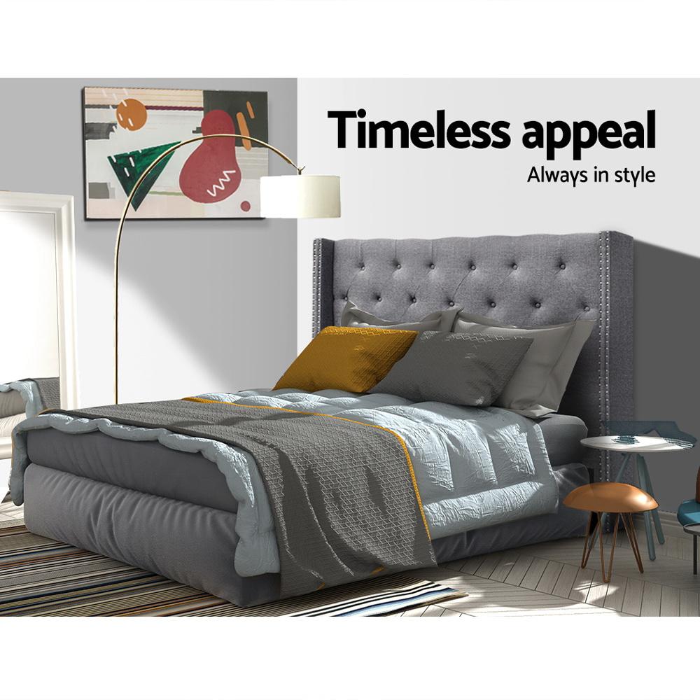 Queen Size | Luca Bed Headboard (Grey) - Bedzy Australia