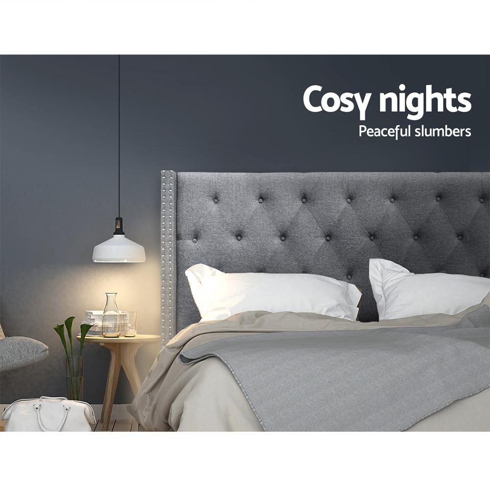 Queen Size | Luca Bed Headboard (Grey) - Bedzy Australia