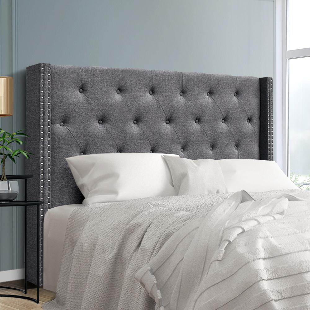 Queen Size | Luca Bed Headboard (Grey) - Bedzy Australia