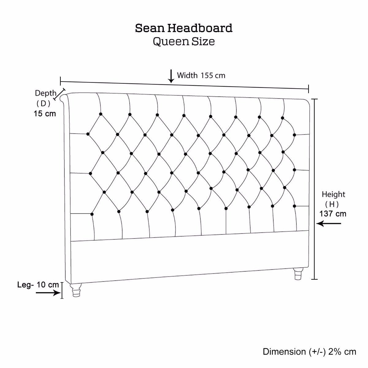 Queen Size | Sean Headboard - Bedzy Australia