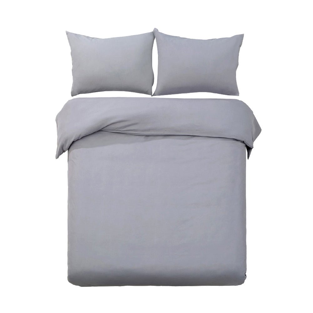 Quilt Cover Set Classic Grey - King - Home & Garden > Bedding - Bedzy Australia