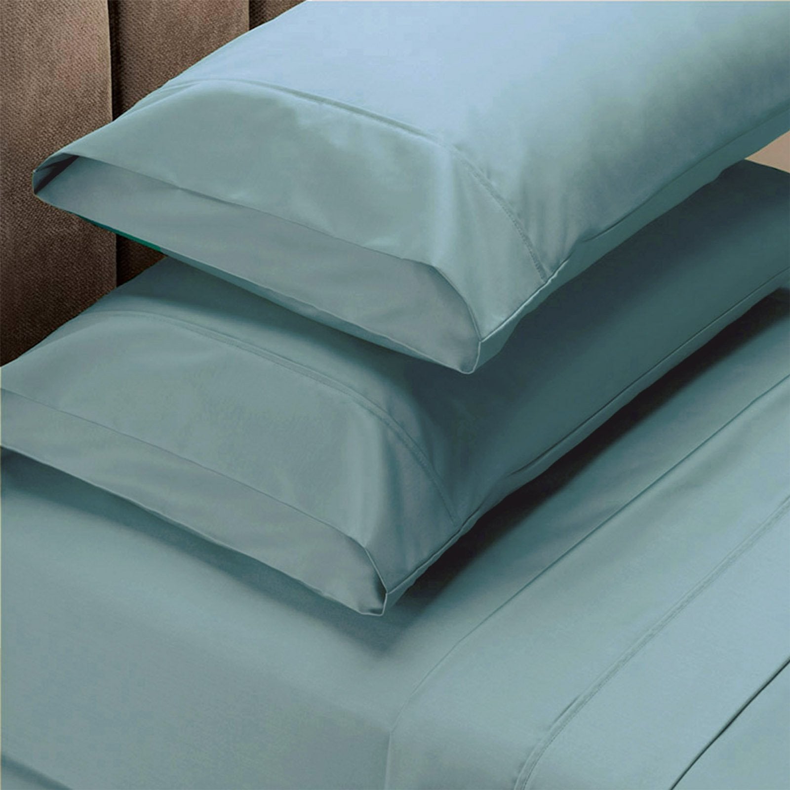 Renee Taylor 1500 Thread Count Pure Soft Cotton Blend Flat & Fitted Sheet Set King Mist - Bedzy Australia