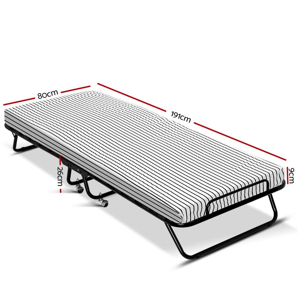 Rollaway Foldable Single Bed - Bedzy Australia