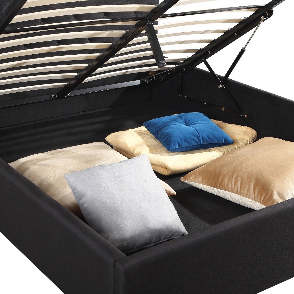 Rome Gas Lift Queen Bed Frame - Bedzy Australia