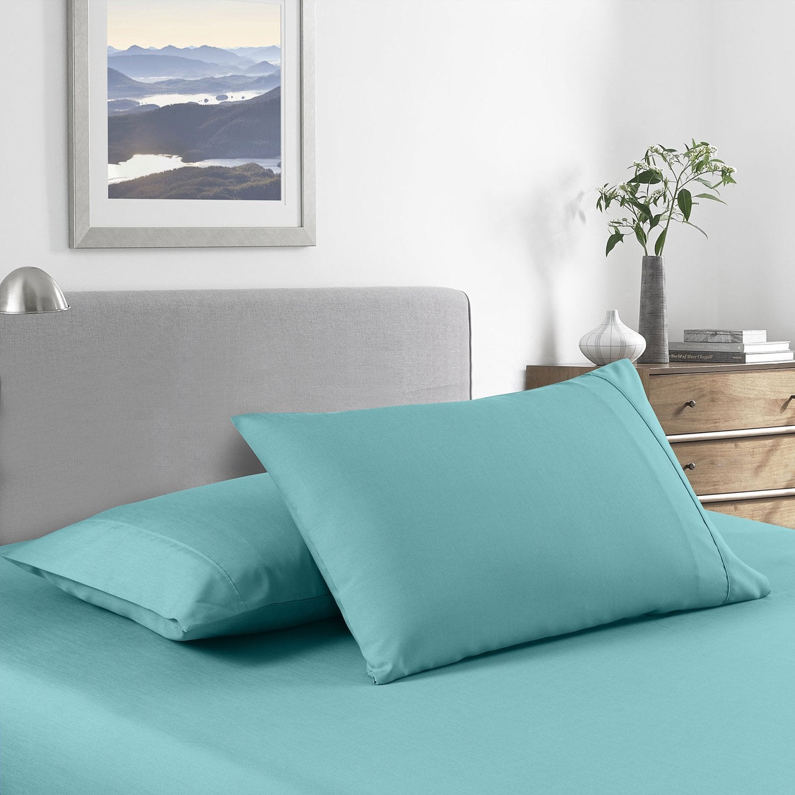 Royal Comfort 2000 Thread Count Bamboo Cooling Sheet Set Ultra Soft Bedding Single Aqua - Bedzy Australia