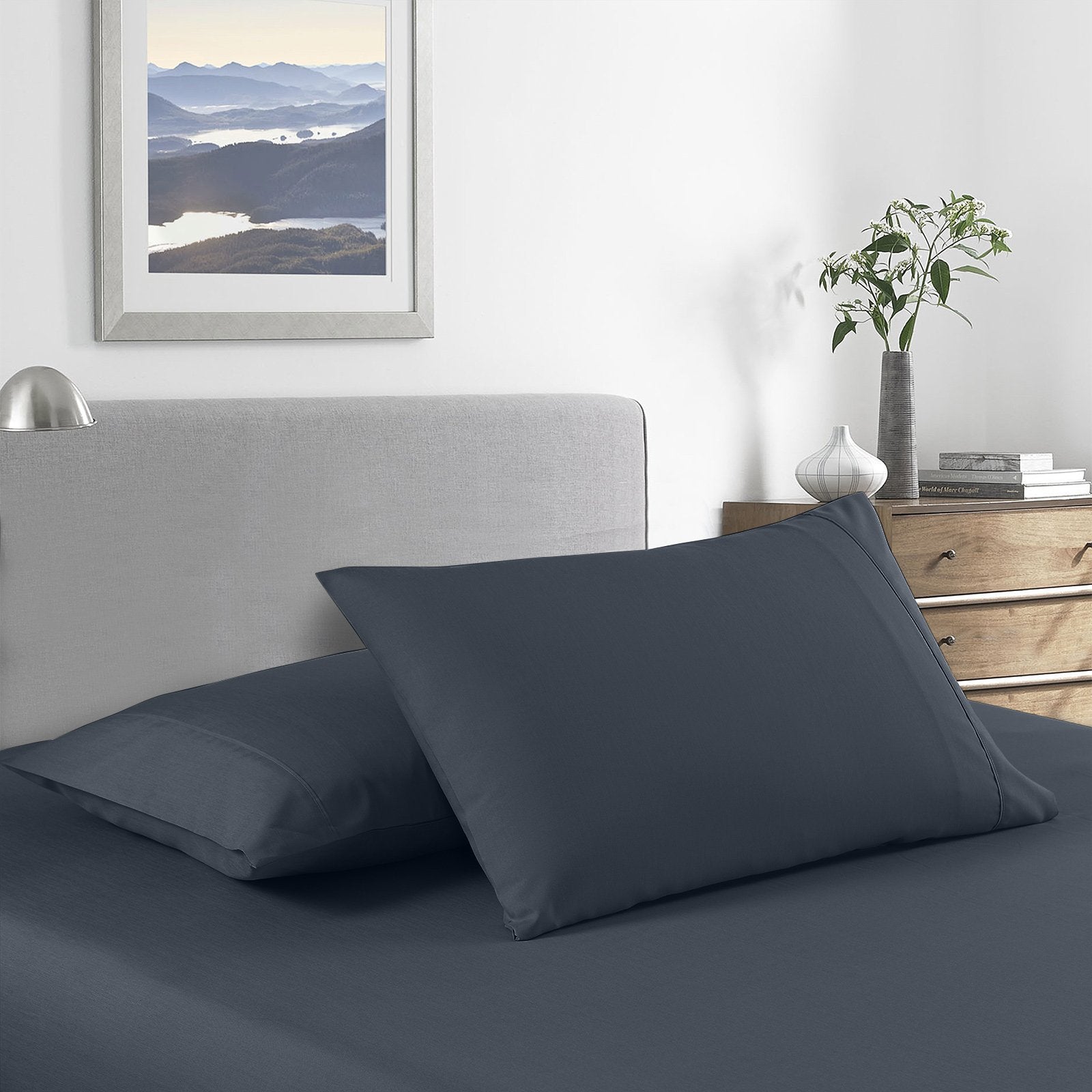 Royal Comfort 2000 Thread Count Bamboo Cooling Sheet Set Ultra Soft Bedding Single Charcoal - Bedzy Australia