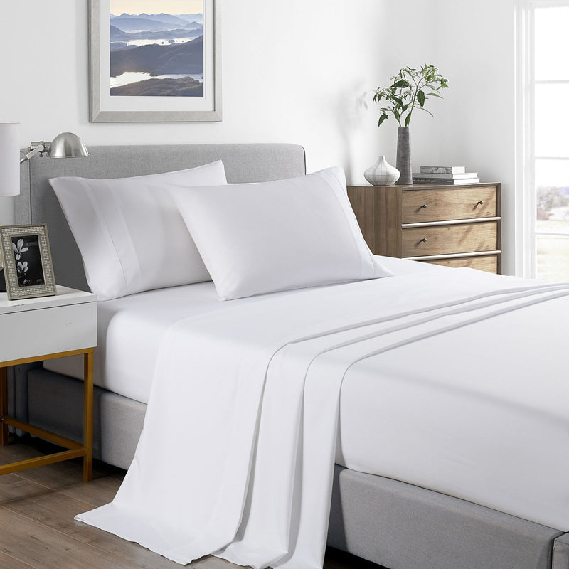 Royal Comfort 2000 Thread Count Bamboo Cooling Sheet Set Ultra Soft Bedding Single White - Bedzy Australia