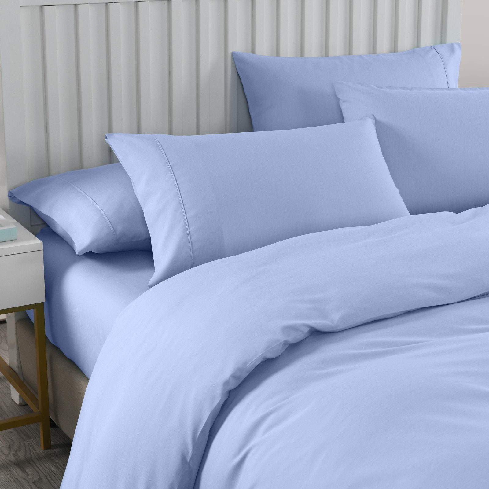 Royal Comfort 2000TC 6 Piece Bamboo Sheet & Quilt Cover Set Cooling Breathable King Light Blue - Bedzy Australia