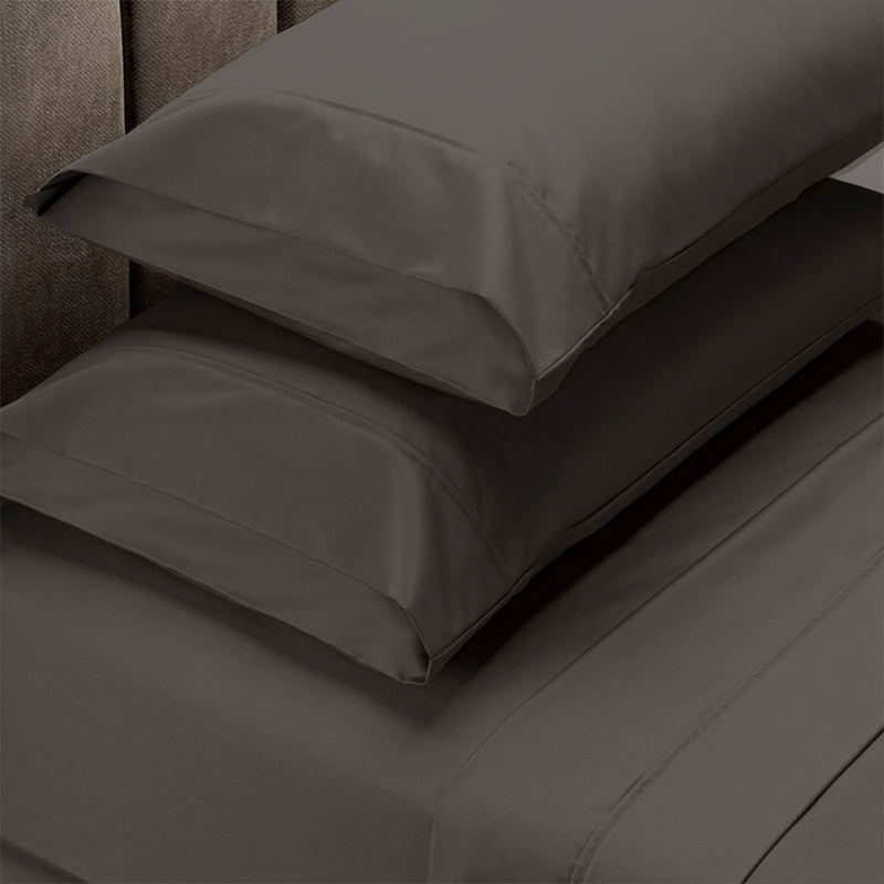 Royal Comfort 4 Piece 1500TC Sheet Set And Goose Feather Down Pillows 2 Pack Set Double Stone - Bedzy Australia