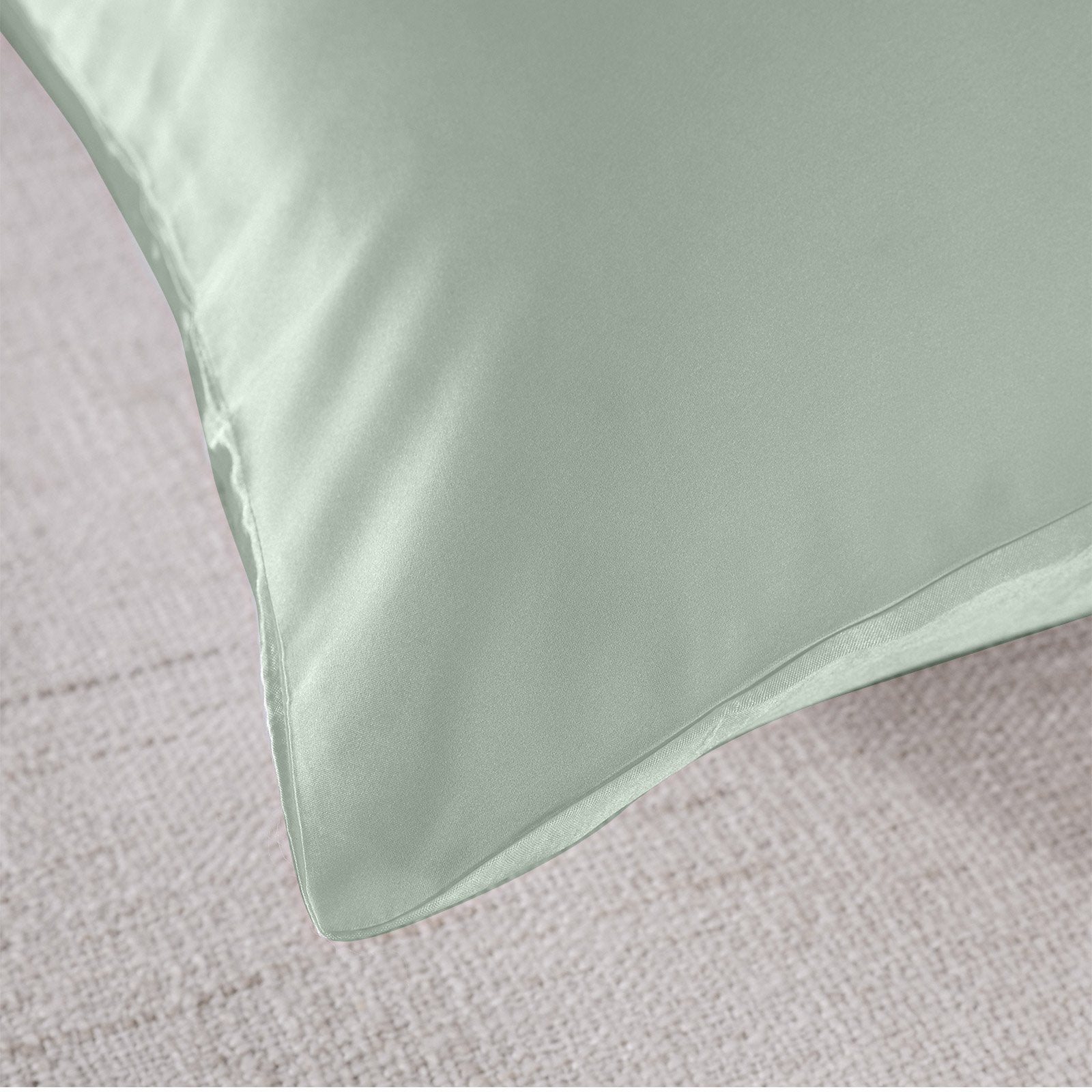 Royal Comfort Mulberry Soft Silk Hypoallergenic Pillowcase Twin Pack 51 x 76cm 51 x 76 cm Sage - Bedzy Australia