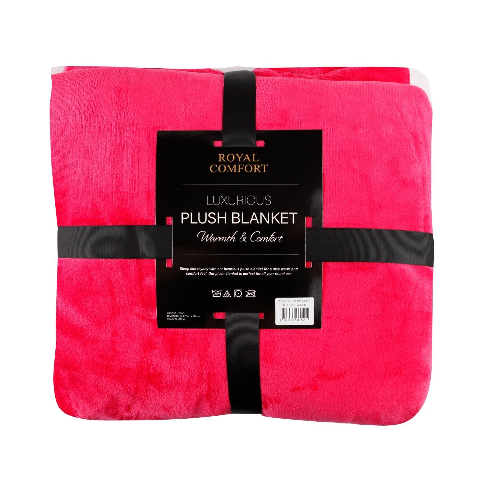 Royal Comfort Plush Blanket Throw Warm Soft Super Soft Large 220cm x 240cm Rose Pink - Bedzy Australia