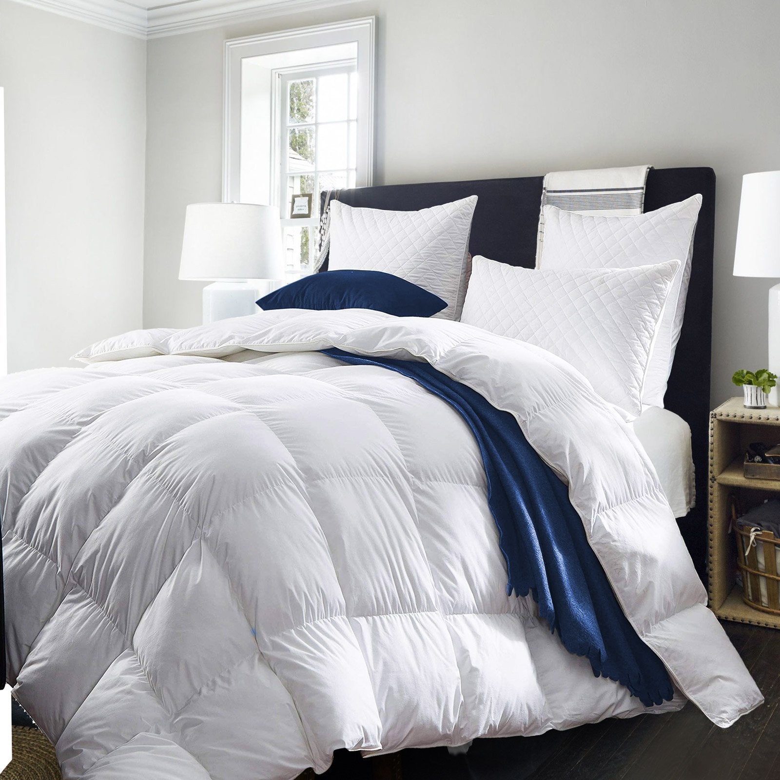 Royal Comfort Quilt 50% Duck Down 50% Duck Feather 233TC Cotton Pure Soft Duvet Double White - Bedzy Australia