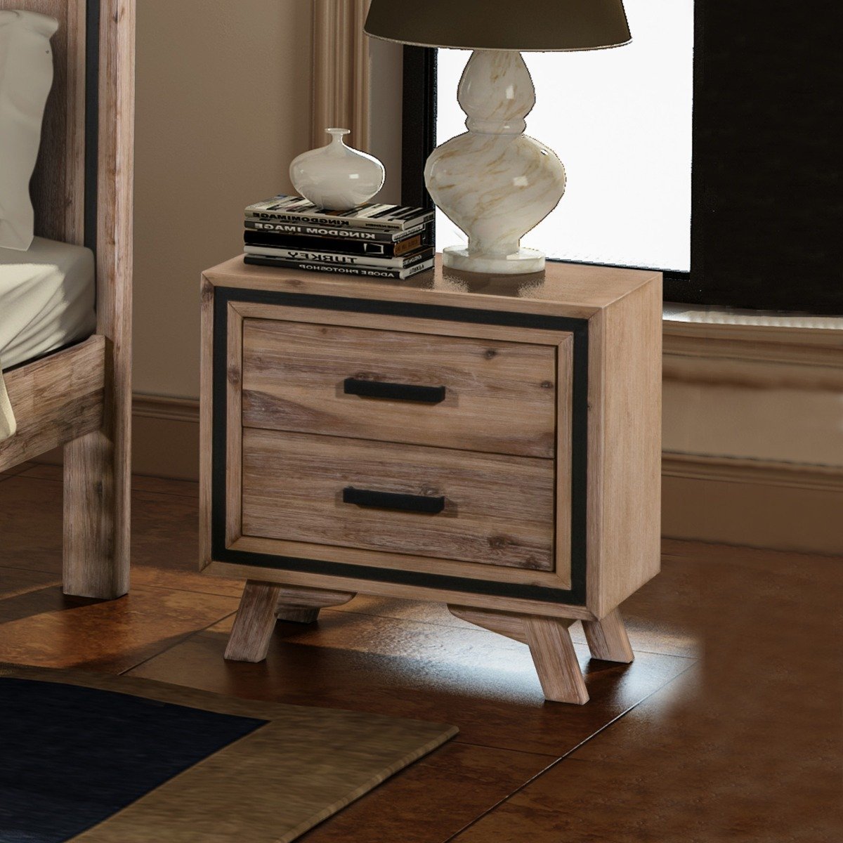 Seashore Bedside 2 Drawers - Bedzy Australia