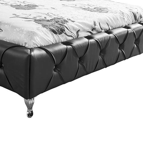 Serena Leather Queen Bed Frame Black - Bedzy Australia