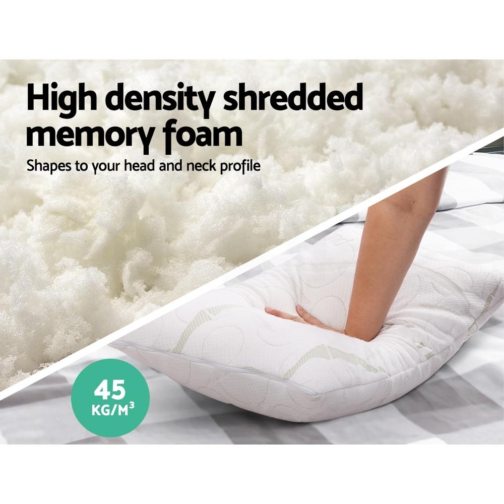 Set of 2 Bamboo Pillows with Memory Foam - Bedzy Australia