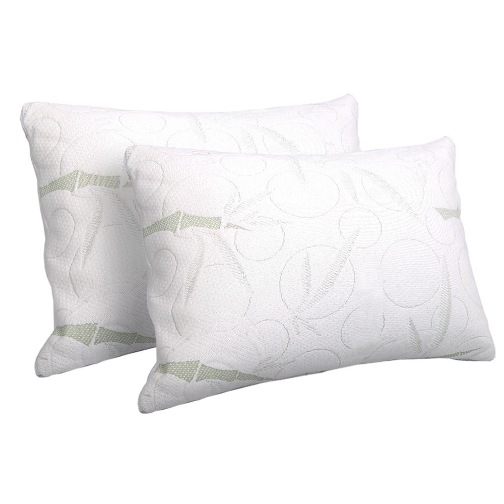 Set of 2 Bamboo Pillows with Memory Foam - Bedzy Australia