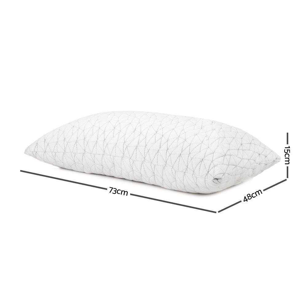 Set of 2 Rayon Single Memory Foam Pillows - Bedzy Australia