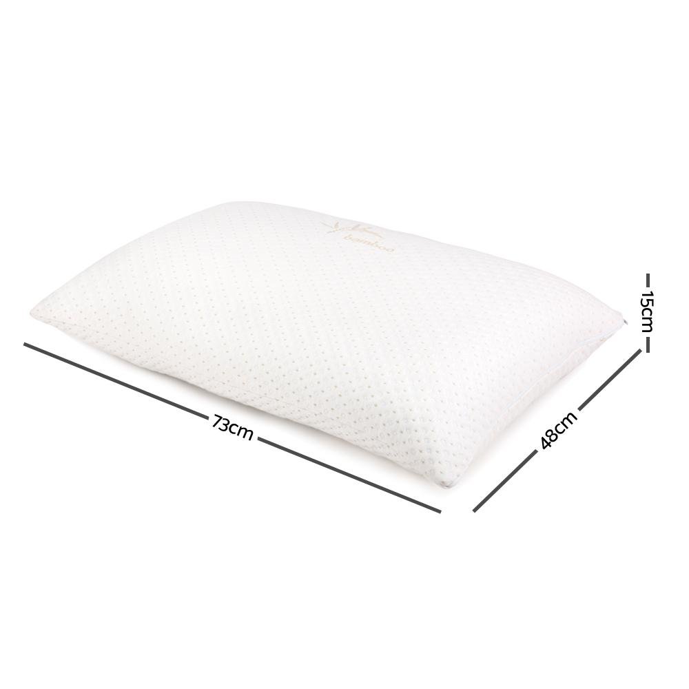 Set of 2 Single Bamboo Memory Foam Pillow - Bedzy Australia