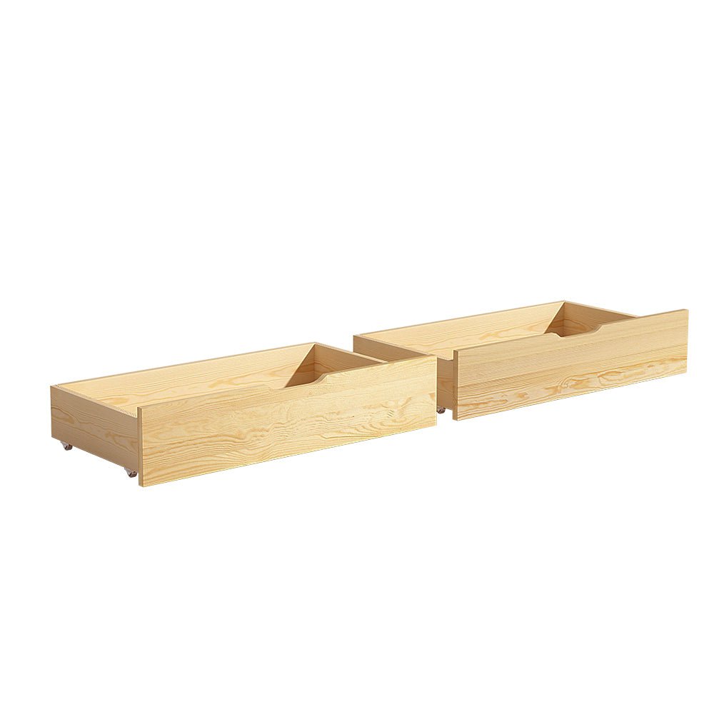 Set of 2 Storage Drawers for Bribie Wooden Bed Frame - Furniture > Bedroom - Bedzy Australia