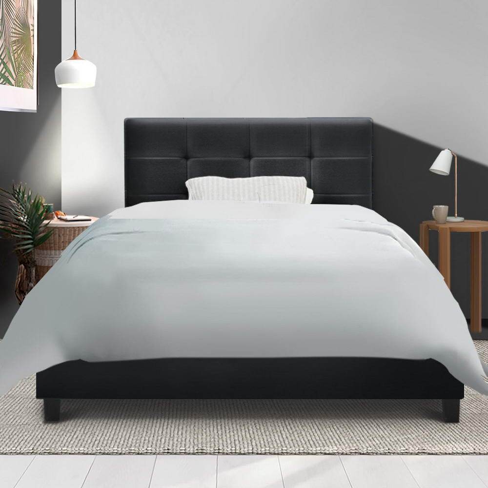 Single Package | Agnes Bed Charcoal & Normay Pillow Top Mattress (Medium Firm) - Bedzy Australia