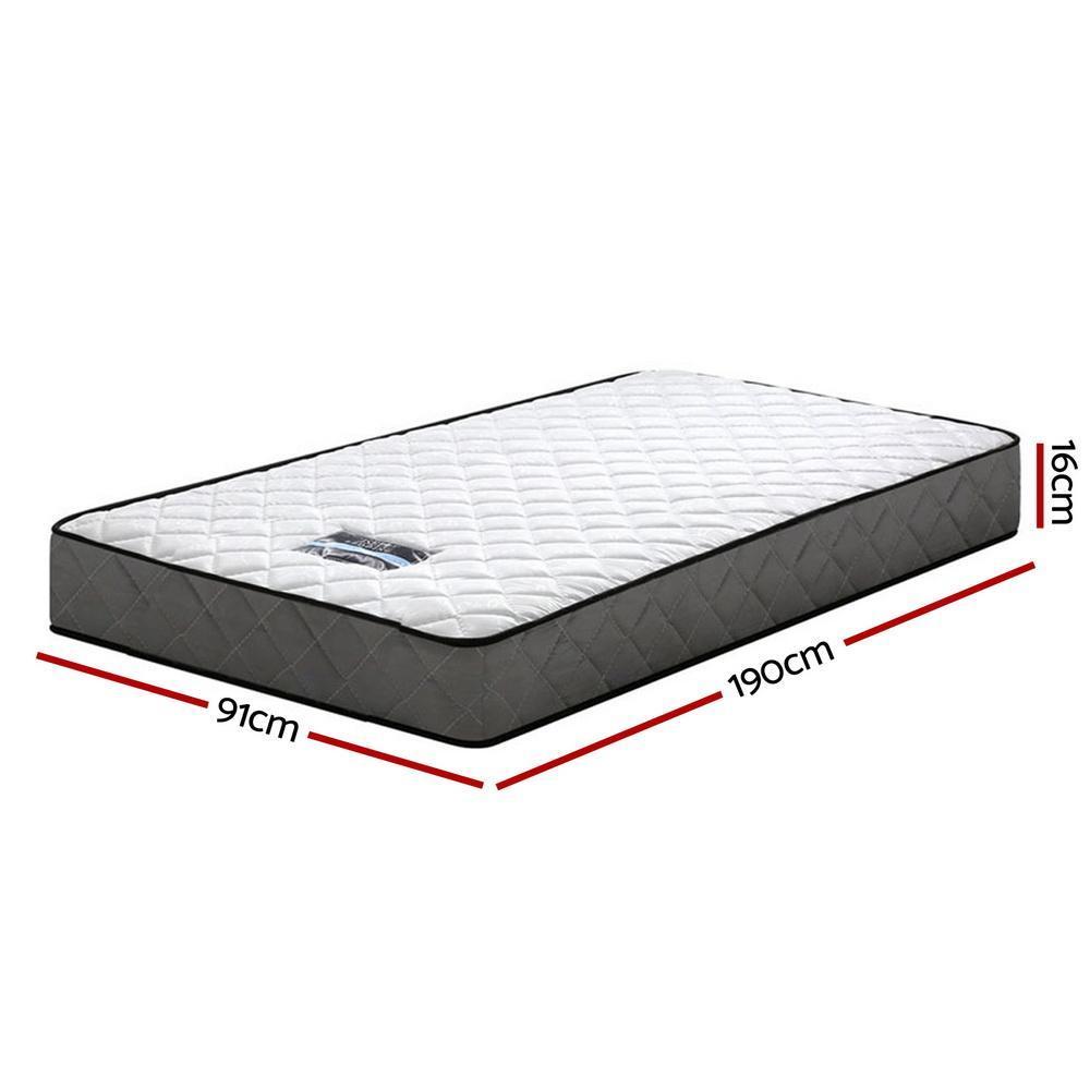 Single Package | Amor Bed Gold & Alzbeta Bonnell Spring Mattress (Medium Firm) - Bedzy Australia