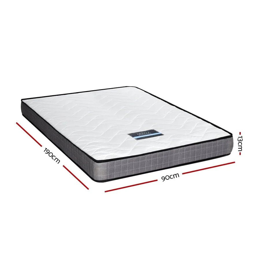 Single Package | Avis Wooden Trundle Bed Frame White, Bonita Pillow Top Mattress (Medium Firm) & Alessio Series Trundle Mattress (Medium Firm) - Bedzy Australia