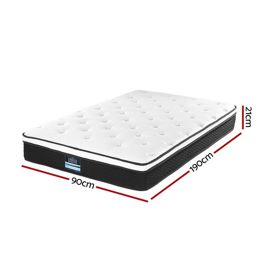 Single Package | Avis Wooden Trundle Bed Frame White, Bonita Pillow Top Mattress (Medium Firm) & Alessio Series Trundle Mattress (Medium Firm) - Bedzy Australia