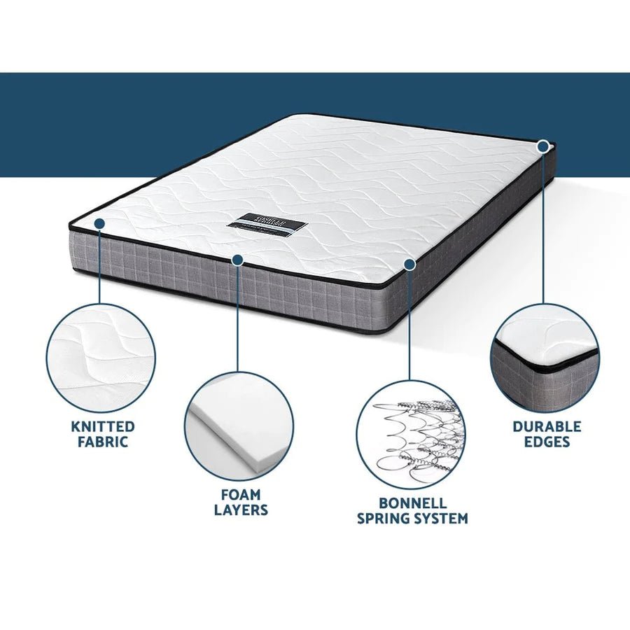 Single Package | Avis Wooden Trundle Bed Frame White, Bonita Pillow Top Mattress (Medium Firm) & Alessio Series Trundle Mattress (Medium Firm) - Bedzy Australia