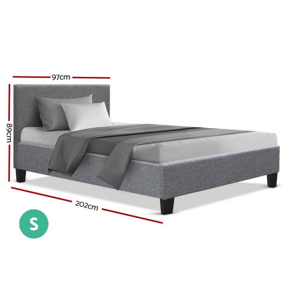 Single Package | Coogee Bed Grey & Glay Bonnell Spring Mattress (Medium Firm) - Bedzy Australia