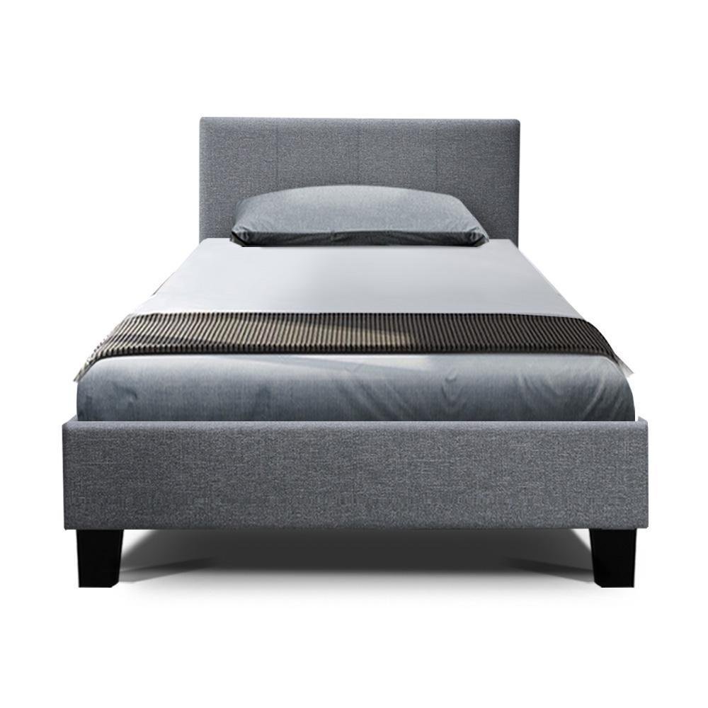 Single Package | Coogee Bed Grey & Glay Bonnell Spring Mattress (Medium Firm) - Bedzy Australia