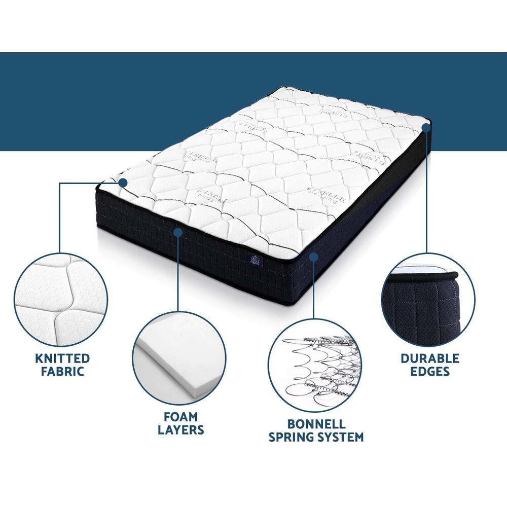 Single Package | Coogee Bed Grey & Glay Bonnell Spring Mattress (Medium Firm) - Bedzy Australia