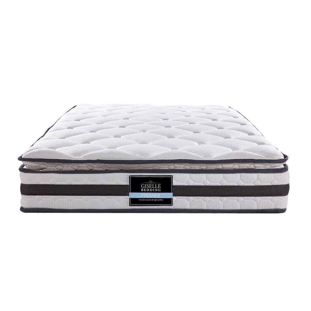 Single Package | Coogee Bed Grey & Normay Bonnell Spring Pillow Top Mattress (Medium Firm) - Bedzy Australia