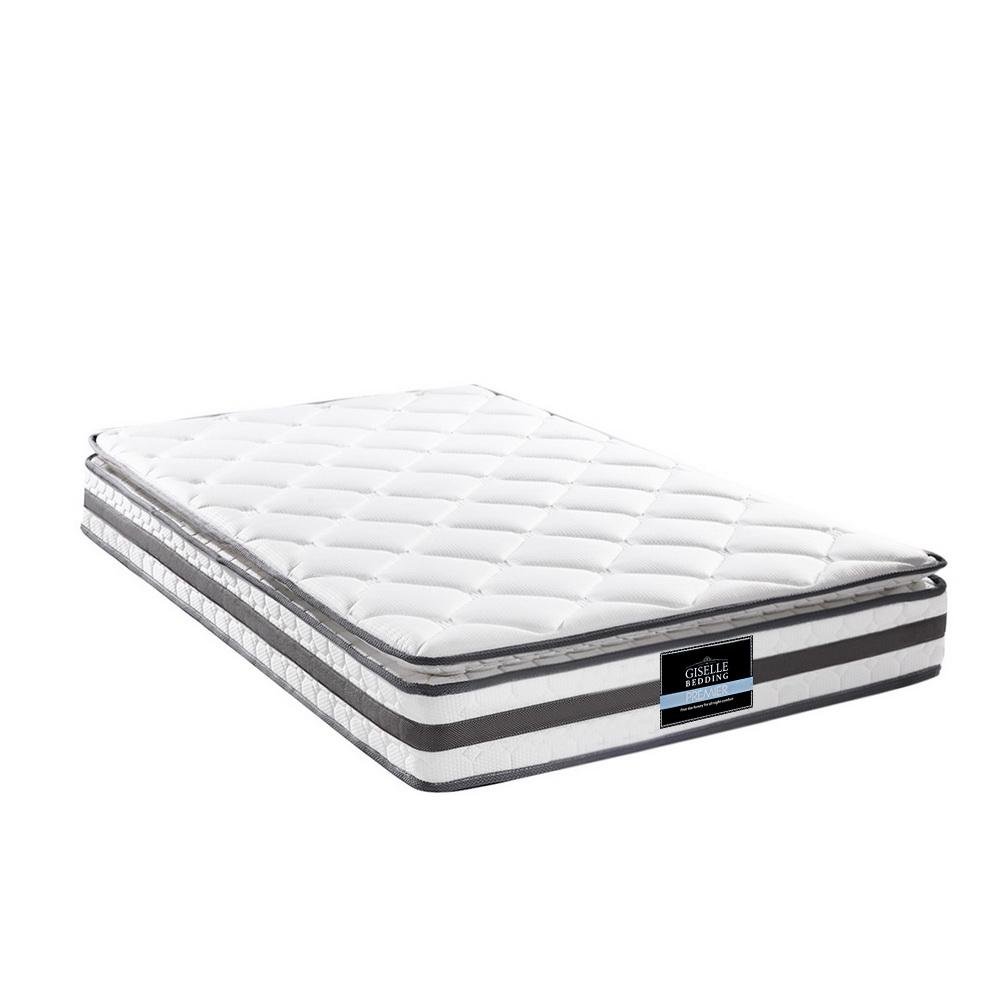 Single Package | Coogee Bed Grey & Normay Bonnell Spring Pillow Top Mattress (Medium Firm) - Bedzy Australia