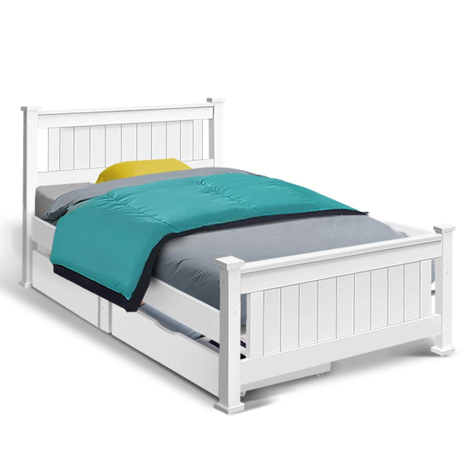 Single Package | Kids Cottesloe Storage Bed with Two Drawers & Bonita Pillow Top Mattress (Medium Firm) - Bedzy Australia