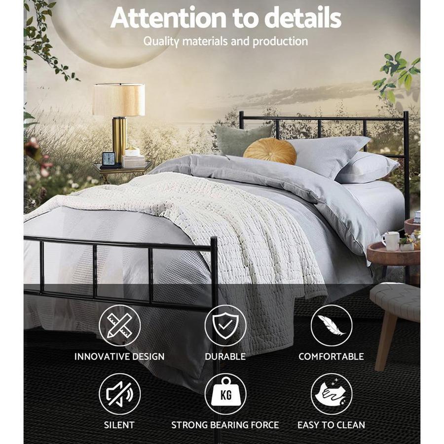 Single Package | Wategos Metal Bed & Bonita Pillow Top Mattress (Medium Firm) - Bedzy Australia