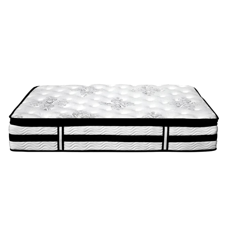 Single Premium Package | Coogee Bed Frame Cuddly Beige Bouclé, Algarve Euro Top Pocket Spring Mattress (Medium Firm) & Pillowtop Mattress Topper - Bedzy Australia