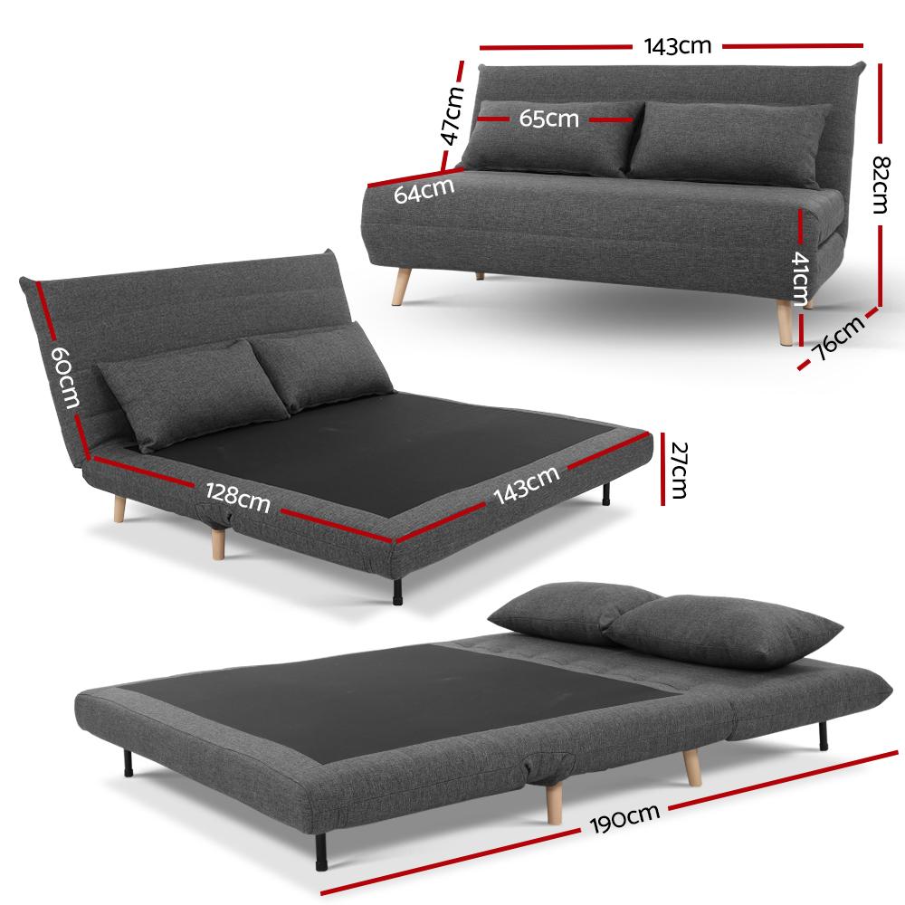 Sofa Bed Lounge Adjustable Seater Futon Couch - Bedzy Australia