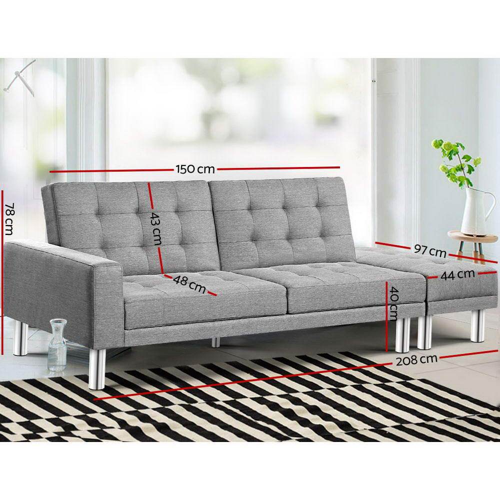 Sofa Bed Lounge Set Futon 3 Seater - Bedzy Australia