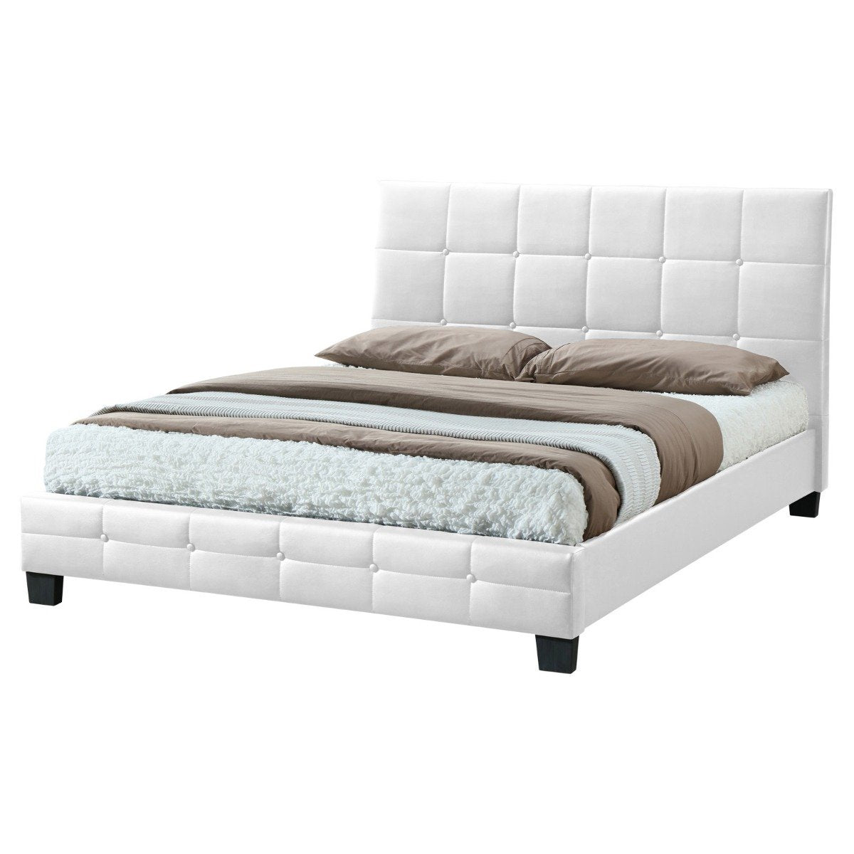 Soho PU Leather Double Bed Frame White - Bedzy Australia