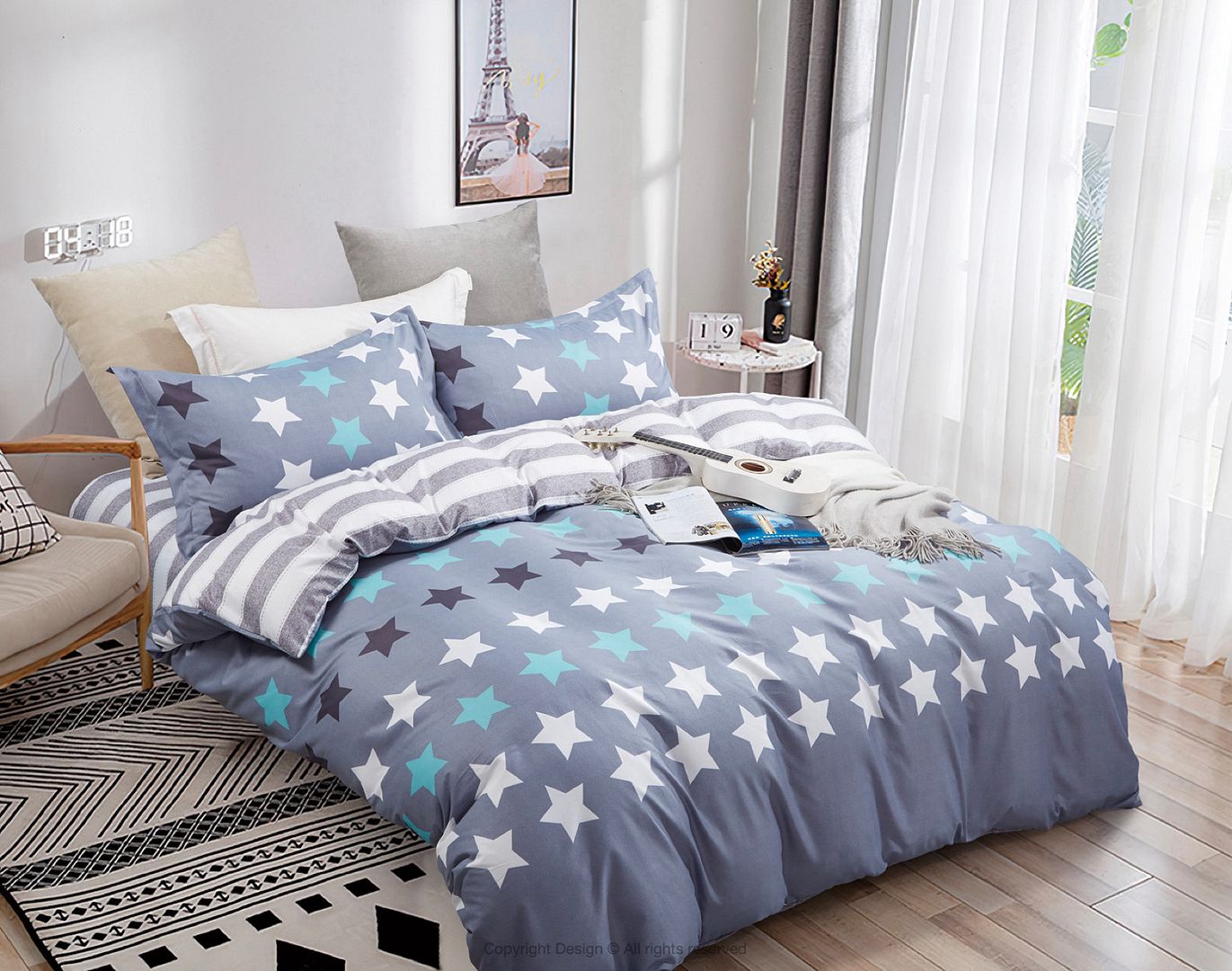 Stars Super King Size Quilt/Doona/Duvet Cover Set - Home & Garden > Bedding - Bedzy Australia