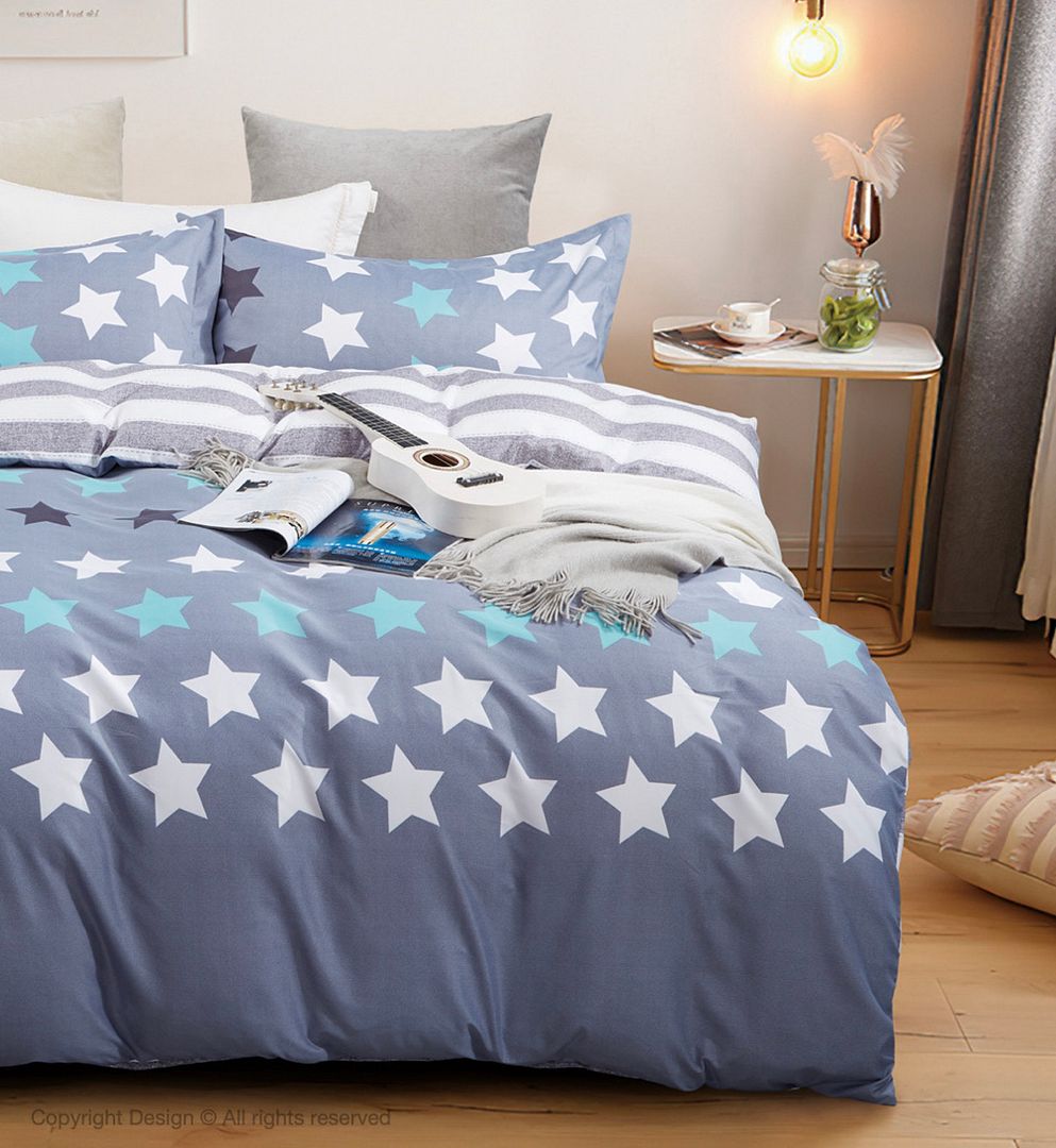 Stars Super King Size Quilt/Doona/Duvet Cover Set - Home & Garden > Bedding - Bedzy Australia