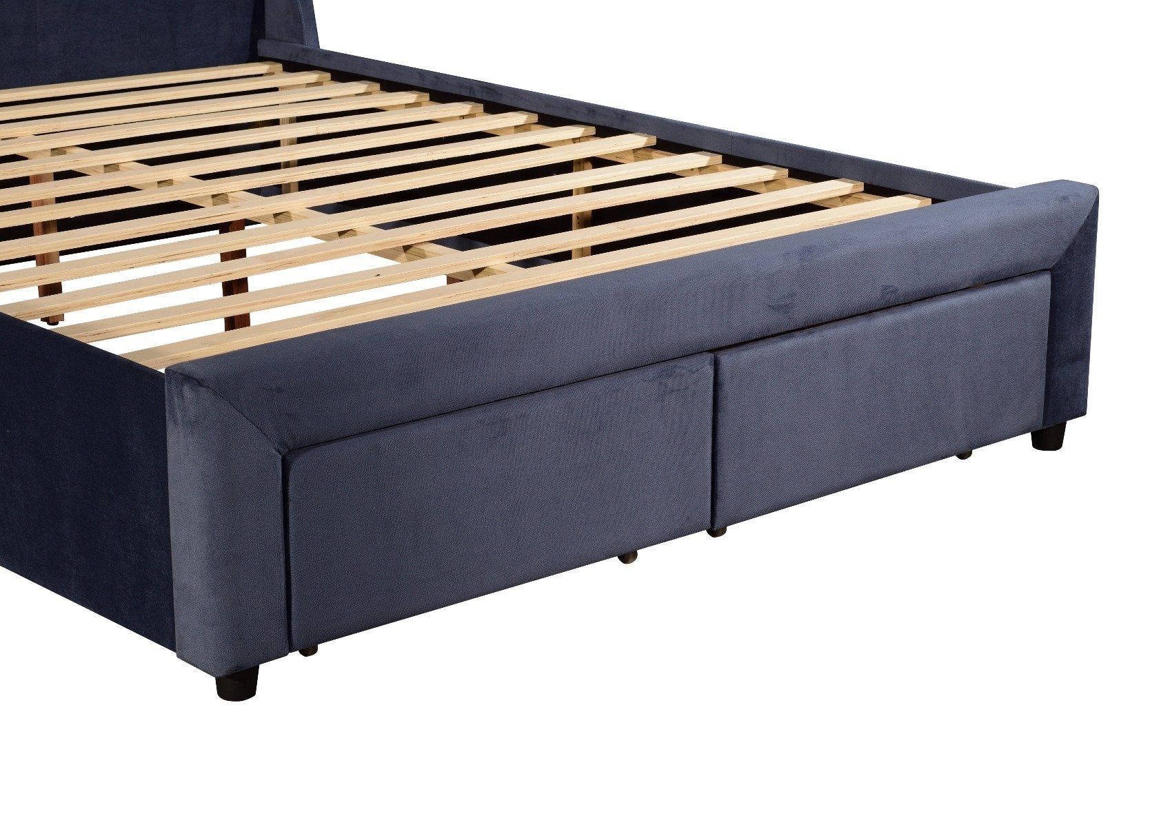 Stella Queen Bed Frame Navy Blue - Bedzy Australia